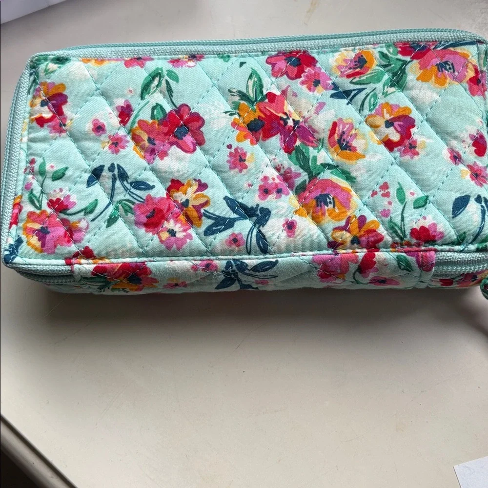 7-Day Weekly AM/PM Pill Organizer in Watercolor Quilted Zipper Case